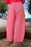 Arbi Gingham Relaxed Barrel Pant Sherbet Coral